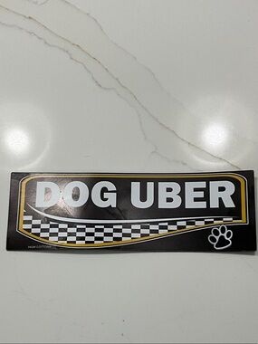 Dog Uber Black and White Pet Car magnet
